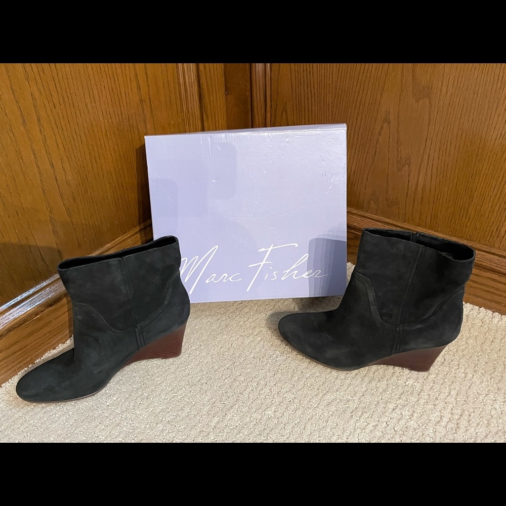 Marc Fisher Black Suede Booties
